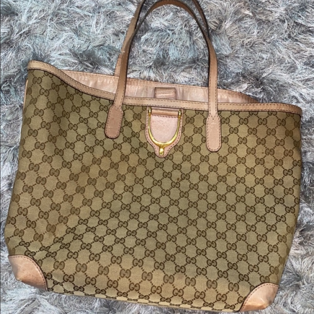 Gucci canvas large tote
